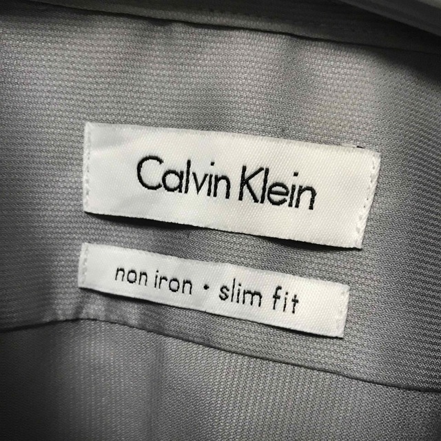 Calvin Klein(カルバンクライン)の【希少】カルバンクライン CK 長袖シャツ ノンアイロン グレー L相当 メンズのトップス(シャツ)の商品写真