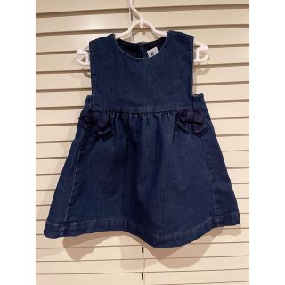 プチバトー(PETIT BATEAU)のPetit Bateau プチバトー　デニムワンピ　女の子　ワンピース(ワンピース)