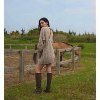 ロザリームーン(Rosary moon)のMelange Back Open Cable Tunic(ニット/セーター)