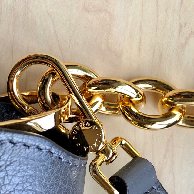 ☆新品☆FURLA レザー 2WAY ショルダーバッグ ゴールドチェーン グレー