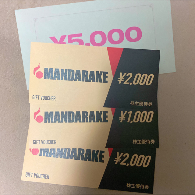 まんだらけ　株主優待　5000円