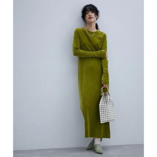 アダムエロぺ(Adam et Rope')の【ADAM ET ROPE'】ベロア BOTANICAL DYED DRESS(ロングワンピース/マキシワンピース)