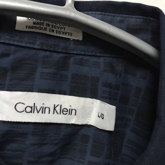 Calvin Klein(カルバンクライン)の【希少】カルバンクライン CK 半袖シャツ ネイビー L ヴィンテージ メンズのトップス(シャツ)の商品写真