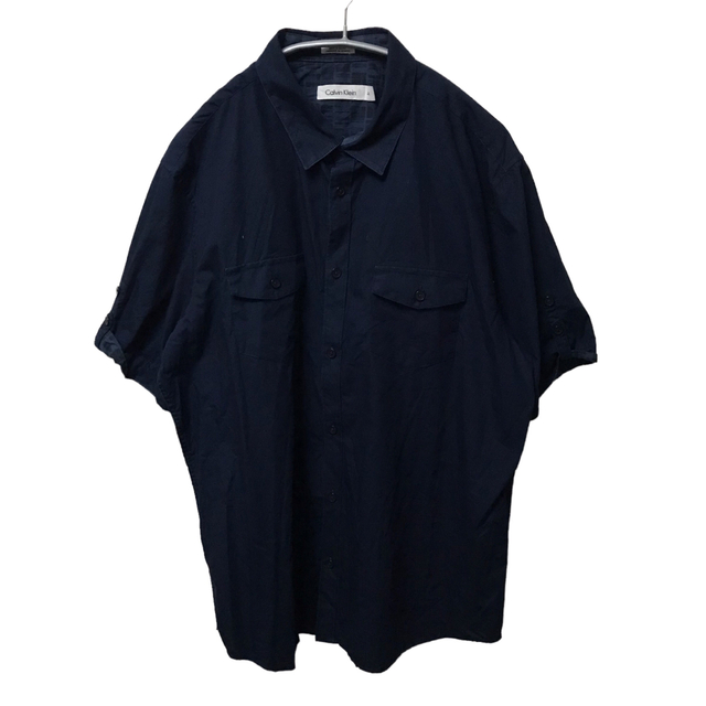 Calvin Klein(カルバンクライン)の【希少】カルバンクライン CK 半袖シャツ ネイビー L ヴィンテージ メンズのトップス(シャツ)の商品写真