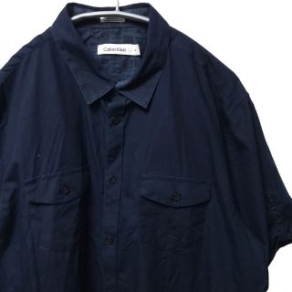 カルバンクライン(Calvin Klein)の【希少】カルバンクライン CK 半袖シャツ ネイビー L ヴィンテージ(シャツ)