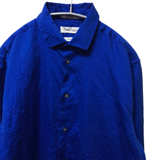 カルバンクライン(Calvin Klein)の【希少】カルバンクライン CK 長袖シャツ サテン 18 青 ヴィンテージ(シャツ)