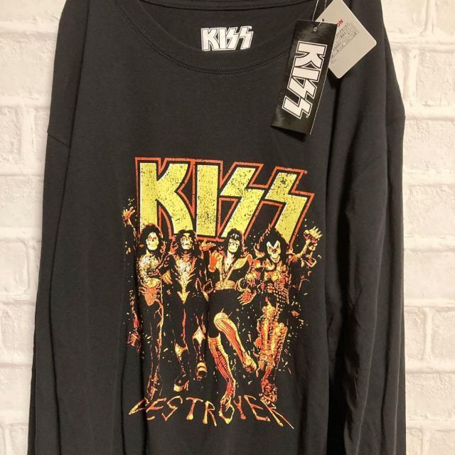 しまむら(シマムラ)のメンズ　Ｔシャツ　KISS　ロック　品薄　しまむら　 ブラック　黒　希少　人気 メンズのトップス(Tシャツ/カットソー(七分/長袖))の商品写真