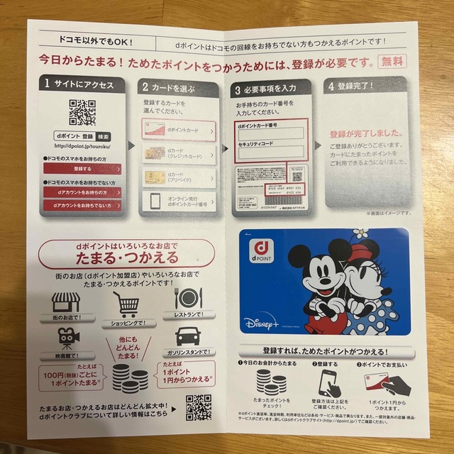 【未使用】dポイントカード 限定デザイン ディズニー その他のその他(その他)の商品写真