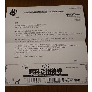 わんわん動物園　ペア無料券(動物園)