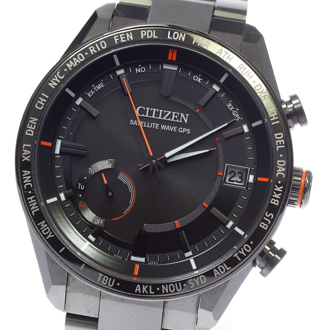 ☆美品 ★箱・保証書付き【CITIZEN】シチズン アテッサ エコドライブ CC3085-51E ソーラー電波 メンズ_730793【ev10】