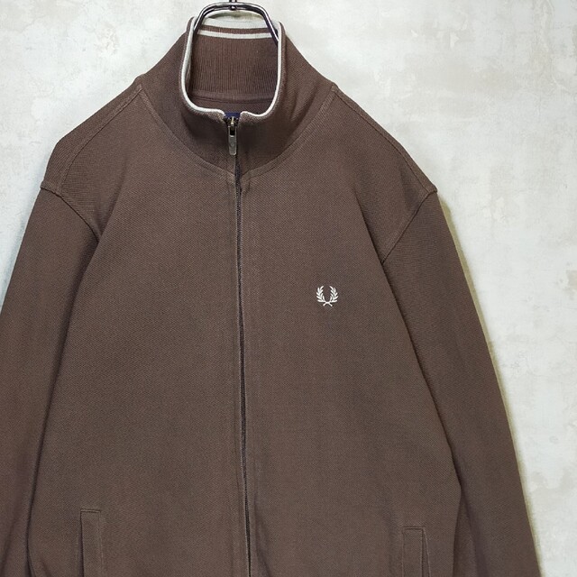 FRED PERRY(フレッドペリー)の【激レア】フレッドペリー L トラックジャケット ブラウン クリーム 茶 白 メンズのトップス(ジャージ)の商品写真