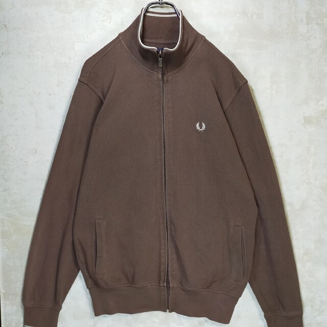 FRED PERRY(フレッドペリー)の【激レア】フレッドペリー L トラックジャケット ブラウン クリーム 茶 白 メンズのトップス(ジャージ)の商品写真