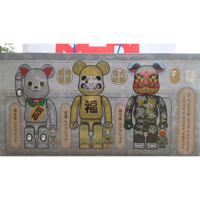 エンタメ/ホビーBE@RBRICK BAPE 招き猫銀メッキ 達磨金メッキ 獅子舞100&400