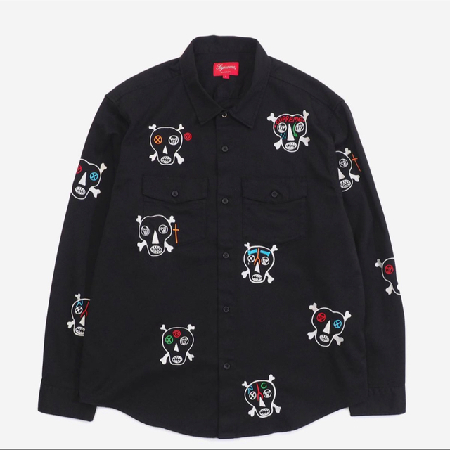 SupremeSupreme Skulls Embroidered Work Shirt