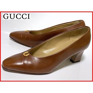 グッチ(Gucci)のGUCCI グッチ 7≒24cm パンプス 茶 レディース D1(ハイヒール/パンプス)