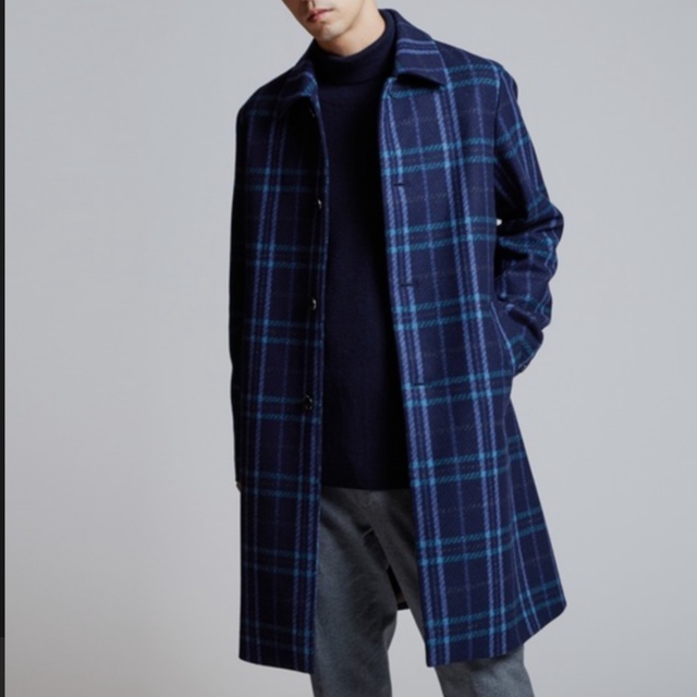 タケオキクチ　ステンカラーコート　PONTETORTO PLAID COAT