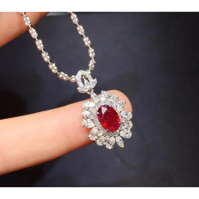 高速配送 ルビー ⭐天然 ダイヤ 1.33ct k18 ペンダントトップ