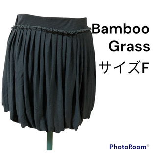 バンブーブラス(BAMBOO GRASS)のBamboo Grass プリーツミニスカート　サイズF グレー(ミニスカート)