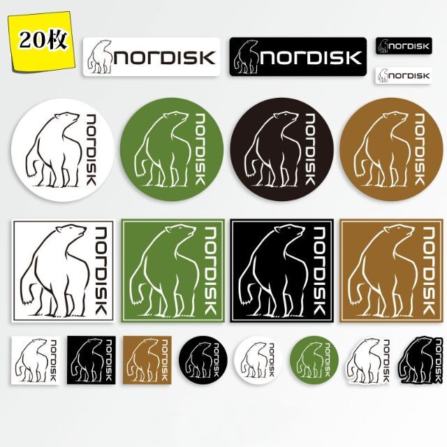 防水ステッカー　Nordisk  ホッキョクグマ　シロクマ北極熊　白熊