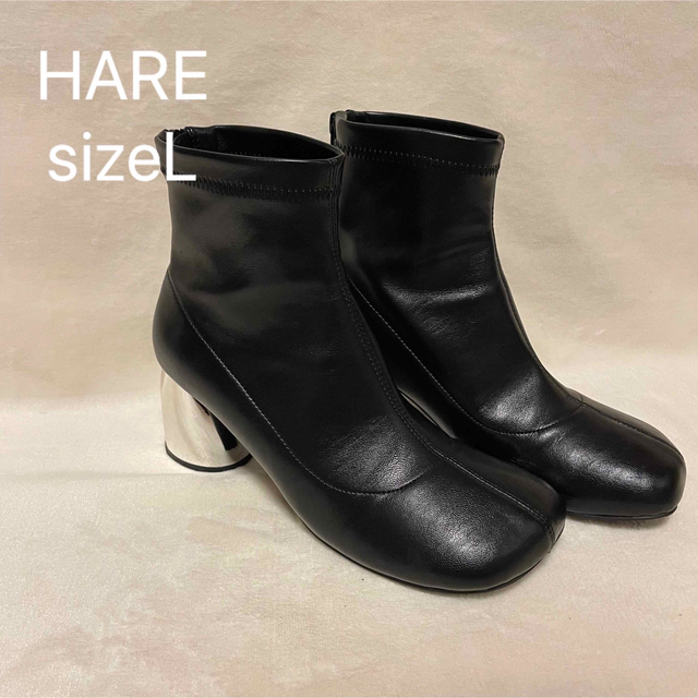HARE(ハレ)のHARE メタルヒールのショートブーツ　Lサイズ レディースの靴/シューズ(ブーツ)の商品写真