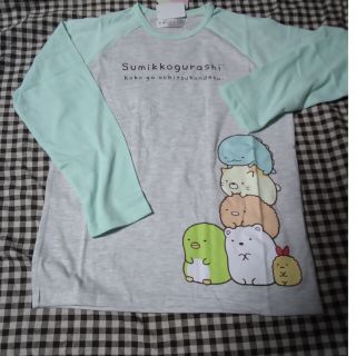 サンエックス(サンエックス)のすみっコぐらし　140サイズ長袖Tシャツ　エメラルドグリーン×グレー　新品未使用(Tシャツ/カットソー)