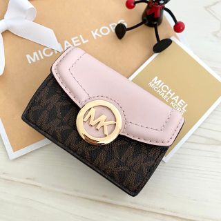 マイケルコース(Michael Kors)の新品 MICHAEL KORS マイケルコース 折り財布 ブラウン ピンク(財布)