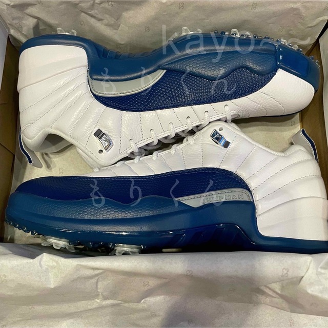 28.5cm エアジョーダン12 白青 フレンチブルーJORDAN タイガー-