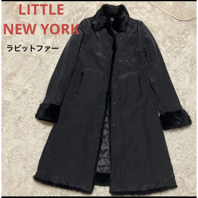 LITTLE NEW YORK♡ブラック♡ロングコート♡m♡ラビット♡