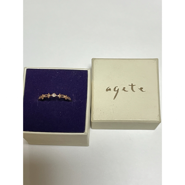 agete(アガット)のアガット agete K10 ダイヤモンドリング　ピンクゴールド レディースのアクセサリー(リング(指輪))の商品写真