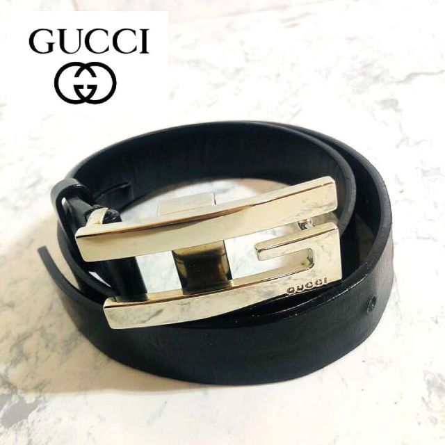 Gucci(グッチ)のGUCCI ロゴ レザー ベルト レディース レディースのファッション小物(ベルト)の商品写真