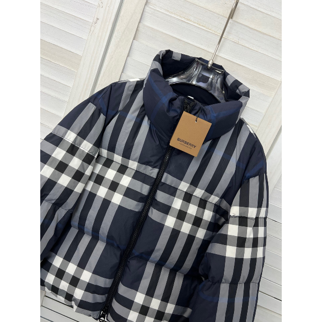 安い正規店 BURBERRY ナイトチェック クロップト パファージャケット