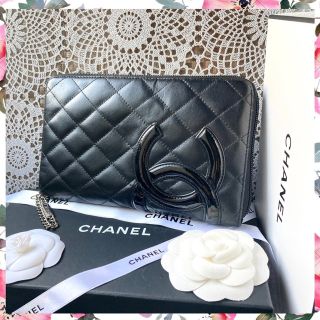 シャネル(CHANEL)の正規品★極美品シャネル 長財布 カンボン ラムスキン ブラック オーガナイザー(財布)