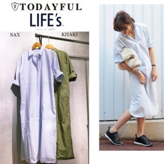 トゥデイフル(TODAYFUL)の8割引！新品未使用タグ付き todayful Skipper Shirts OP(ひざ丈ワンピース)