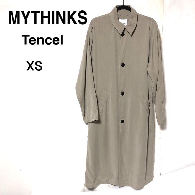 MYTHINKS テンセル ロングコート XS/マイシンクス ステンカラー495ｃｍ肩幅