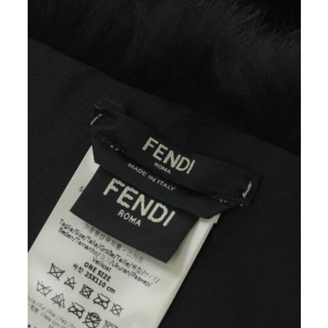 FENDI フェンディ マフラー - 黒xベージュx白