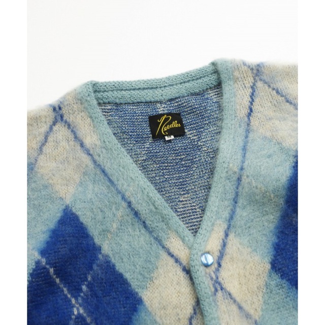 Needles(ニードルス)のNeedles Mohair Cardigan-Argyle-Lt.Blue M メンズのトップス(カーディガン)の商品写真