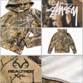 STUSSY ステューシー REALTREEパーカー カモフラ ロゴ刺繍