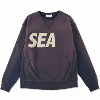 ウィンダンシー(WIND AND SEA)のWDS SEA Damaged Crew neck ネイビー XL(スウェット)