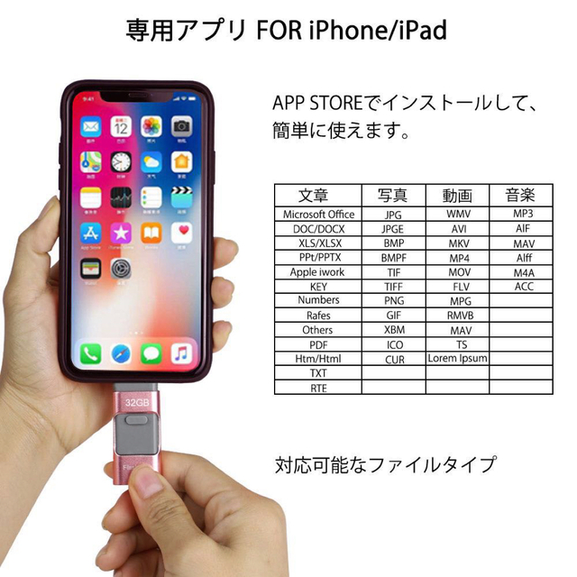 iPhone usbメモリー32GB スマホ/家電/カメラのPC/タブレット(PC周辺機器)の商品写真