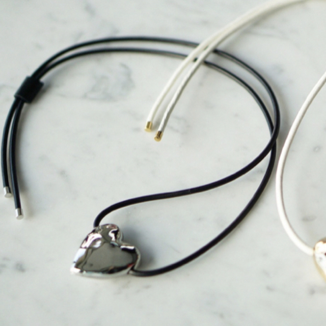 lanicouture♡Solid Heart Choker シルバー♡