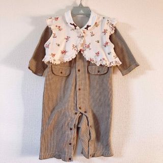 コンビ(combi)のボレロ付き　ロンパース　カバーオール　ベビー子供服80(ロンパース)