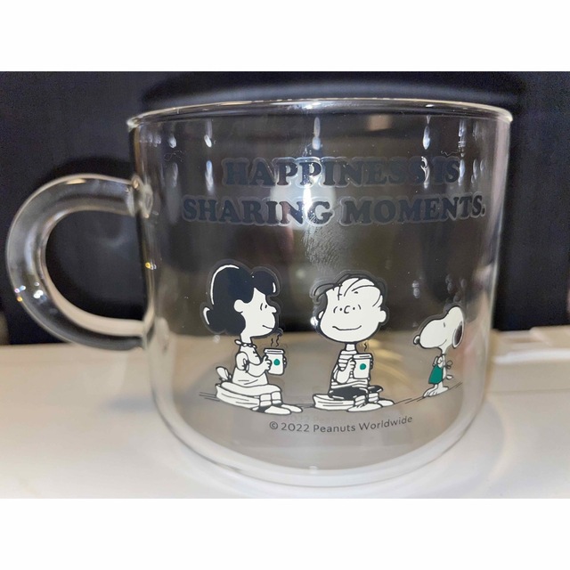 スタバ PEANUTS コラボ 耐熱グラスマグ SNOOPY - グラス/カップ