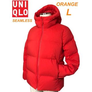 ユニクロ(UNIQLO)のユニクロ　シームレスダウンオレンジ2017 L(ダウンジャケット)