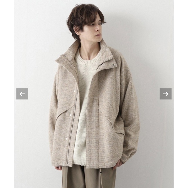 美品　22AW オーラリー ウール　ツイード　ジップブルゾン　サイズ4