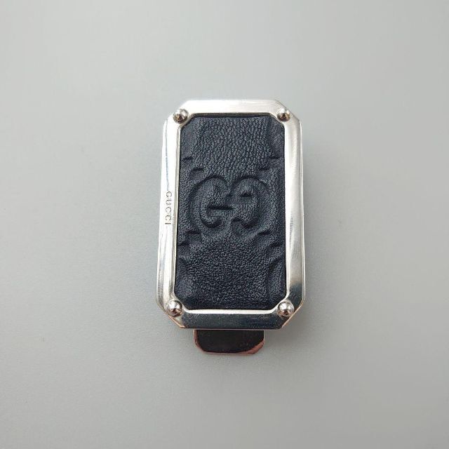グッチ マネークリップ 財布 お札入れ ブラック 黒 シマレザー GG ロゴ刻印 グッチ マネークリップ 財布 お札入れ ブラック 黒 シマレザー GG ロゴ刻印