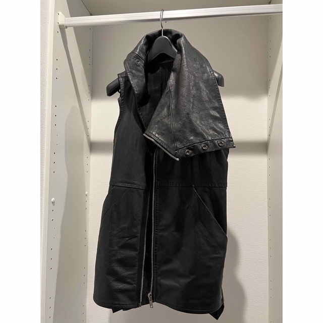 Rick Owens(リックオウエンス)のRick Owensレザー ハイネック ライダースジャケット リックオウエンス メンズのジャケット/アウター(レザージャケット)の商品写真