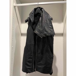 リックオウエンス(Rick Owens)のRick Owensレザー ハイネック ライダースジャケット リックオウエンス(レザージャケット)