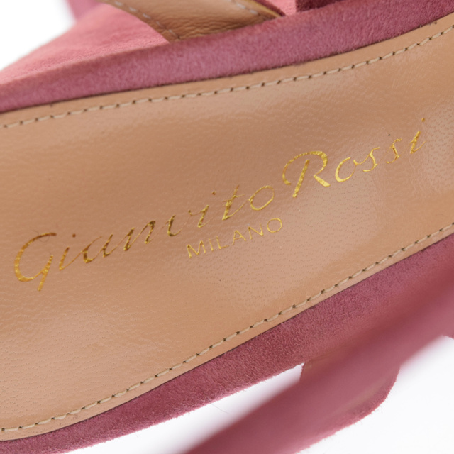 Gianvito Rossi(ジャンヴィットロッシ)のGianvito Rossi ジャンヴィト・ロッシ スエードレザー ウェッジソールサンダル パープル レディース レディースの靴/シューズ(サンダル)の商品写真