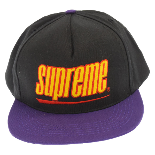 SUPREME シュプリーム 18SS Underline 5-Panel Cap シュプリーム アンダーライン 5パネル キャップ ブラック/パープル