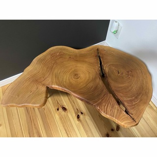 ローテーブル　ケヤキ　欅　輪切り　一枚板　サイドテーブル　ちゃぶ台  テーブル(ローテーブル)